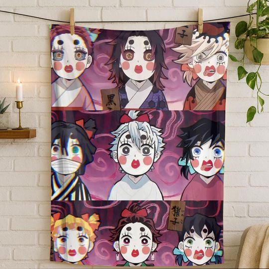 Anime Demon Blanket - Comfortable Fleece Throw for Fans