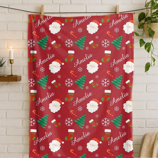 Personalized Custom Blanket, Baby Christmas Blanket, Soft Minky Blanket