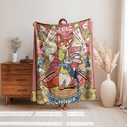 Zootopia Fleece Blanket – Soft Cartoon Throw for Sofa and Bedroom Decoration