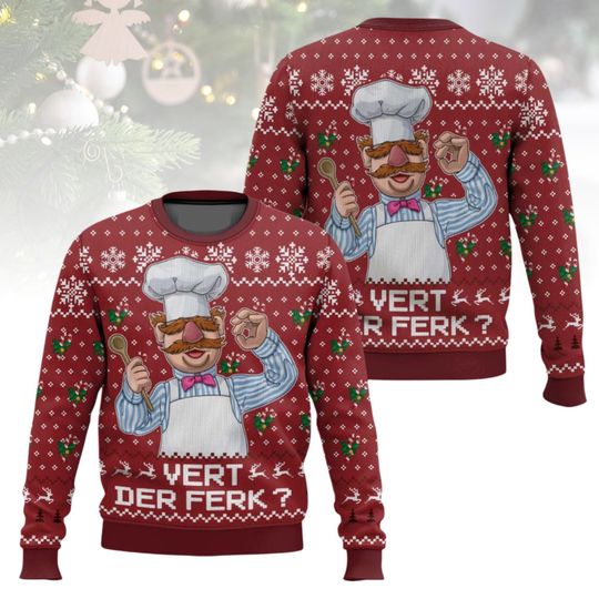 Swedish Chef Ugly Christmas Sweater, Tv Show Lover Sweater For Fan