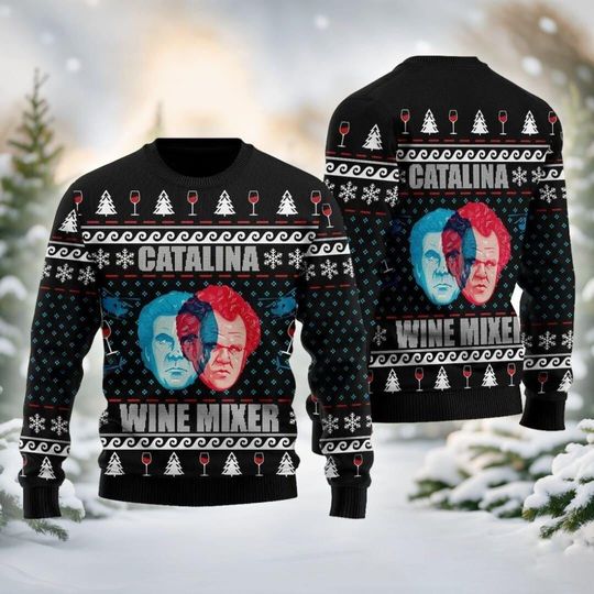 Step Brothers Ugly Christmas Sweater, Wine Mixer Comedy Sweater