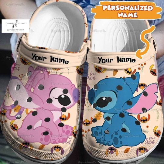 Custom Stitch & Angel Clogs, Stitch Shoes For Men Women Kid, Stitch Sandals, Cartoon Sandals, Stitch Angel Shoes, Disney Sandals