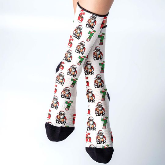 Personalized 67 Six Seven Socks, Funny Christmas Sock Gift, Trendy Viral Black 67 Socks, Minimal Streetwear Style Unique Christmas Gift Idea
