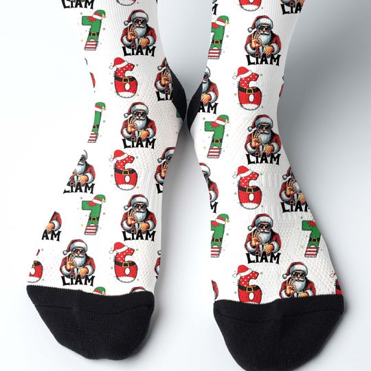 Personalized 67 Six Seven Socks, Funny Christmas Sock Gift, Trendy Viral Black 67 Socks, Minimal Streetwear Style Unique Christmas Gift Idea