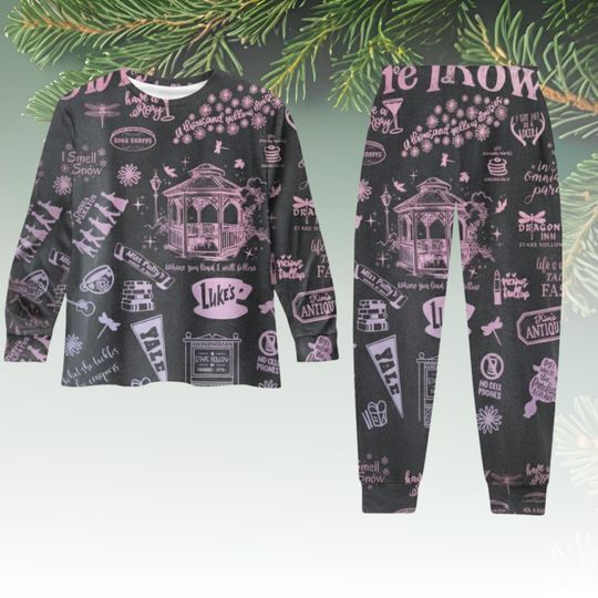 Stars Hollow Family Matching Pajamas, Luke Diner Coffee Pajamas Set, Cute Family Holiday Pjs, Winter Matching Pajamas For Women Men Kid