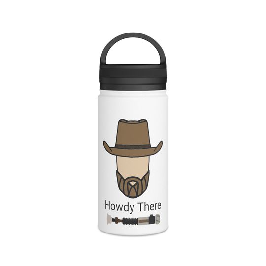 Howdy There - Stainless Steel Water Bottle, Handle Lid