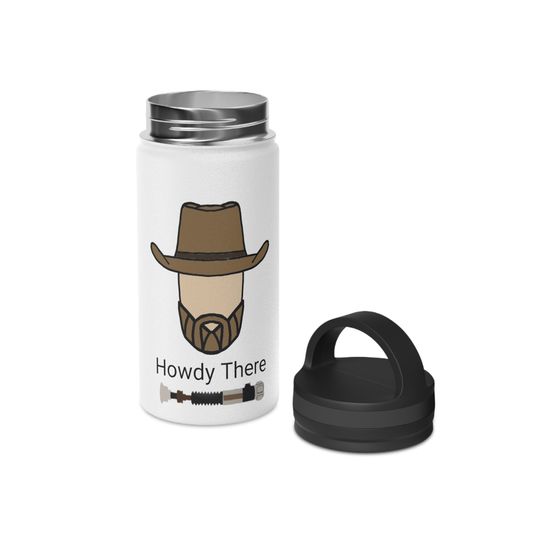 Howdy There - Stainless Steel Water Bottle, Handle Lid