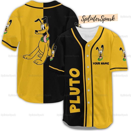 Pluto Dog Jersey Shirt, Disney Pluto Baseball Jersey, Custom Pluto Baseball Shirt