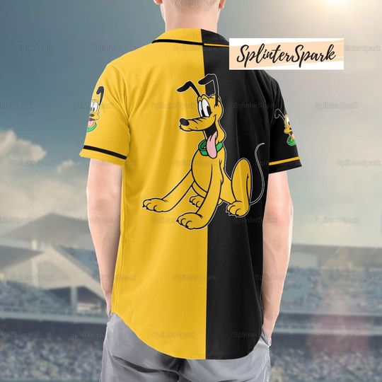 Pluto Dog Jersey Shirt, Disney Pluto Baseball Jersey, Custom Pluto Baseball Shirt