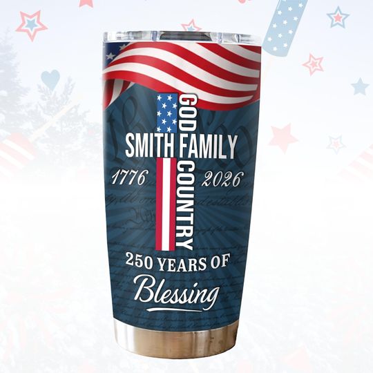 Patriotic 20oz Tumbler, American Flag Stainless Steel Tumbler, USA Tumbler Cup, Family Gift