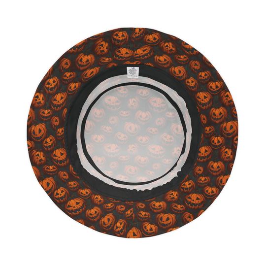 Black Orange Pumpkins Bucket Hat Gift Pumpkin Halloween Bucket Hat