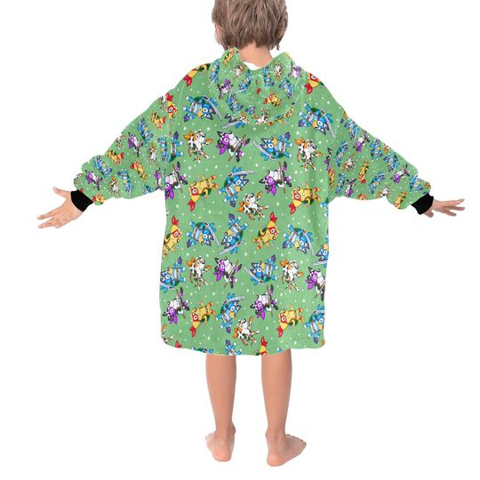 Cowabunga BlueyDad & Friends Ninja Turtle Blanket Hoodie