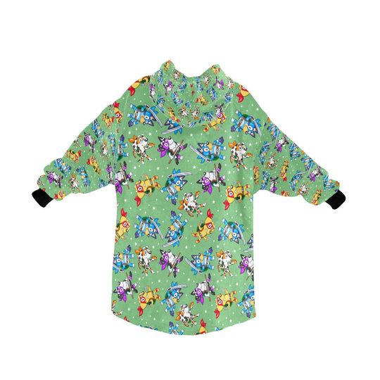 Cowabunga BlueyDad & Friends Ninja Turtle Blanket Hoodie