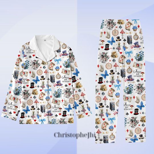 Halloween Alice In Wonderland Pajamas Set, Disney Alice Pjs, Princess Alice Shirt, Disney Princess Gifts, Pajama Set Women, Alice Pjs