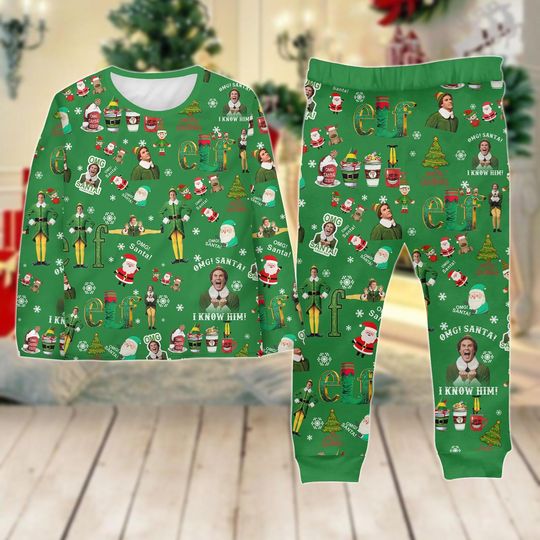 Christmas Elf Movie Family Pajamas, Xmas Classic 90s Movie Matching Pajamas Set, The Boys Of Winter Pajamas Pants, Kids Christmas Pjs
