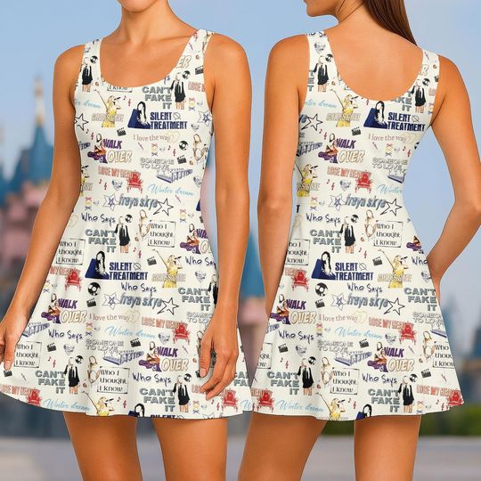 Disney Freya Skye Songs Stars Align Tour Sketch Skater Dress, Descendants Zombies World Collide Tour Dress, Freya Skye Summer Dress