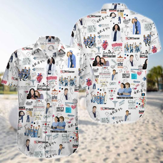 Grey Anatomy Hawaiian Shirt and Shorts Set