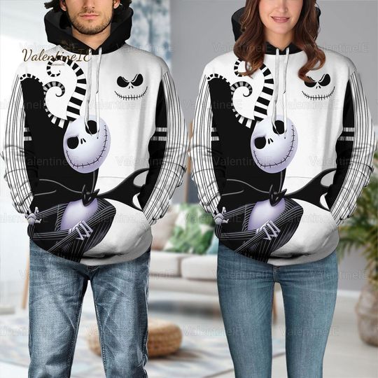 Jack Skellington Hoodie, Jack Skellington Shirt, Nightmare Before Christmas Hoodie, Skellington 3D Hoodie