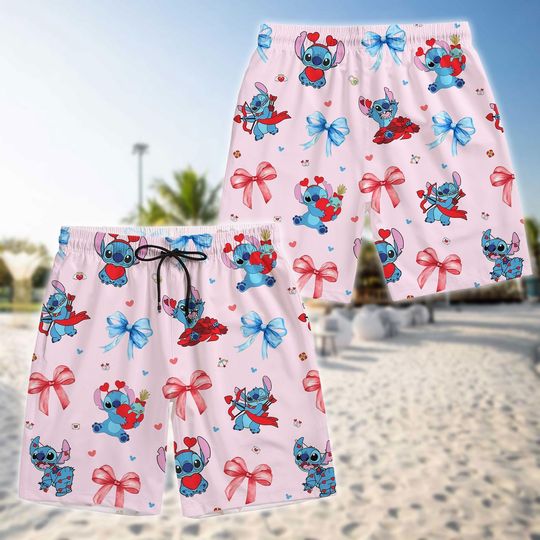Lilo And Stitch Button Hawaiian Shirt and Shorts Set