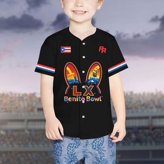 Benito Bowl Baseball Jersey, Bad Bunny Football Button Shirt,   Benito 94 Halftime Fan Shirt, Game Day Top