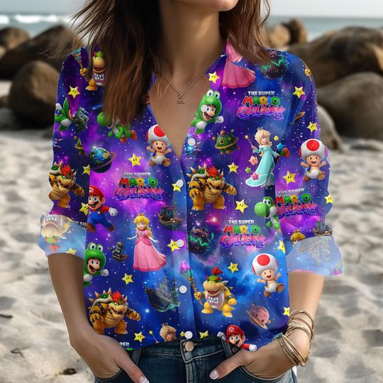 Super Mario Galaxy Movie Women Shirt, Universal Studios Mario Blouse Shirt