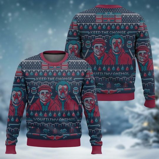 Home Alone Wet Bandits Christmas Ugly Sweater, Sticky Bandits Sweater, Kevin McCallister Xmas Sweater, Funny Christmas Movie Gift