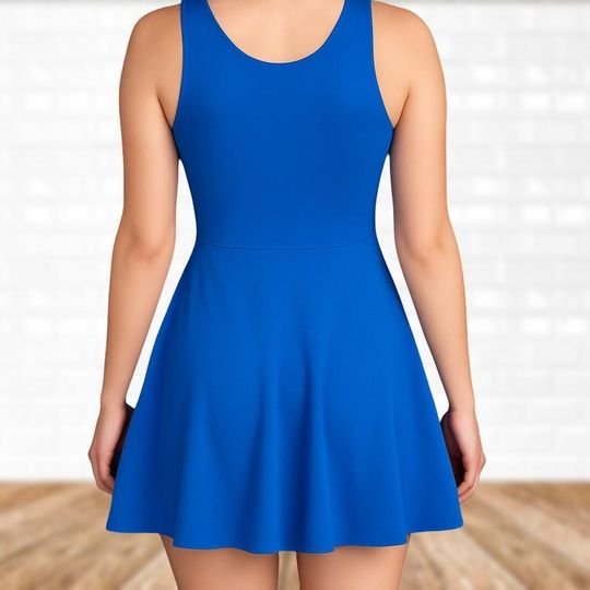 Kpop Tiger Halloween Skater Dress, Blue Tiger Cosplay Costume, Kpop Group Women Dress