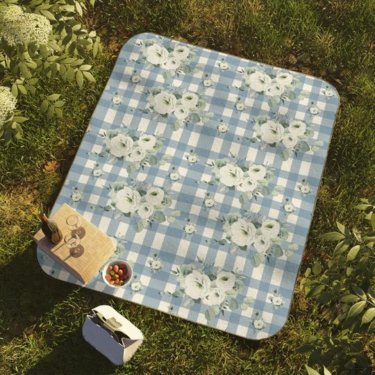 Gingham Floral Picnic Mats