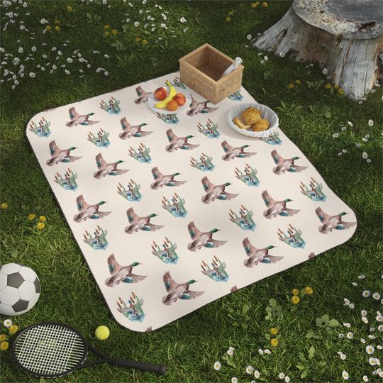 Mallard Duck Print Picnic Mats