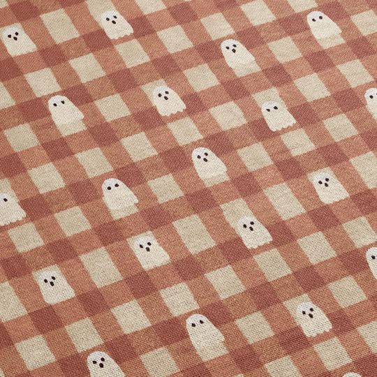 Gingham Ghost Woven Blanket: Halloween Fall Couch Throw with Fringe