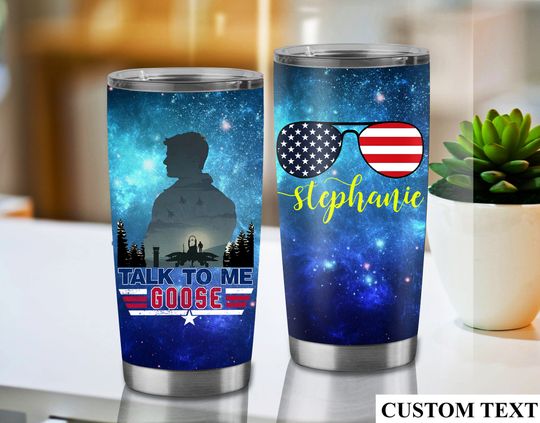 Talk to Me Goose Tumbler, Custom Name Stainless Steel Tumbler