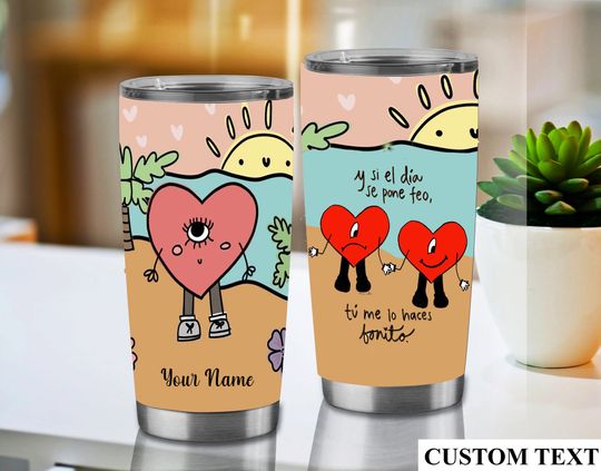 Custom Name Bad Bunny 20 oz Tumbler