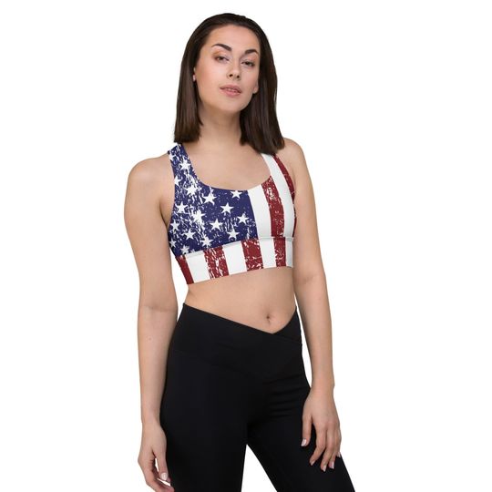 Longline USA Flag Sports Bra