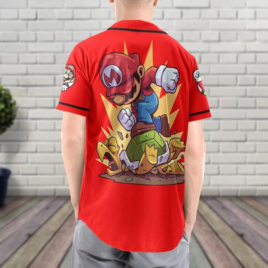 Mario Jersey Baseball Jersey, Super Mario Jersey Kids Shirt, Mario Baseball Shirt, Video Game Baseball Shirt, Baseball Jersey Shirt