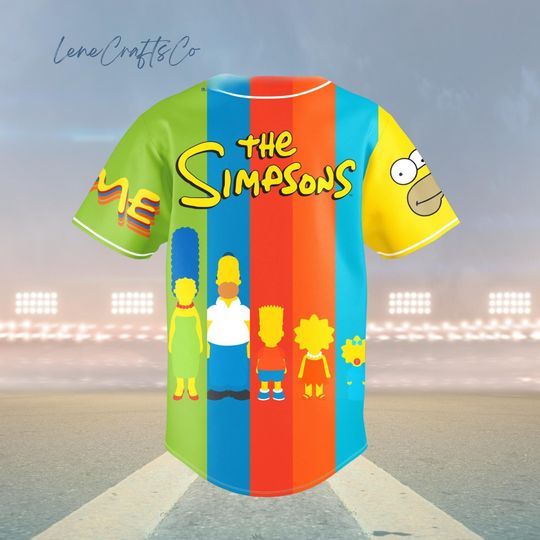 Custom The Simpsons Baseball Shirt, Sitcom Jersey, Cartoon TShirt, TV Show Merch, Bart Simpson Graphic Tee, Gift for Simpsons Fans