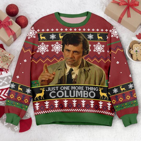 Columbo Christmas Acrylic Wool Blend Ugly Sweater
