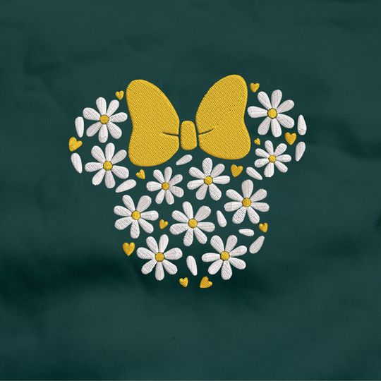 Flower Mouse Head Embroidery Sweatshirt Trendy Embroidery Sweatshirt