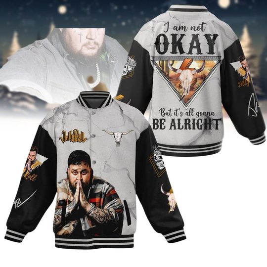 Jelly Roll Christmas Baseball Jacket, I'm Not Ok Jacket Men