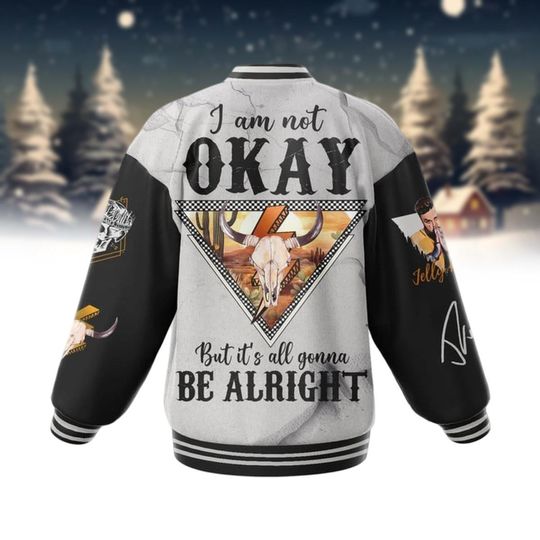Jelly Roll Christmas Baseball Jacket, I'm Not Ok Jacket Men