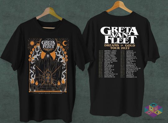 Greta Van Fleet Tour 2022 Shirt, Dreams In Gold Tour 2022 Shirt
