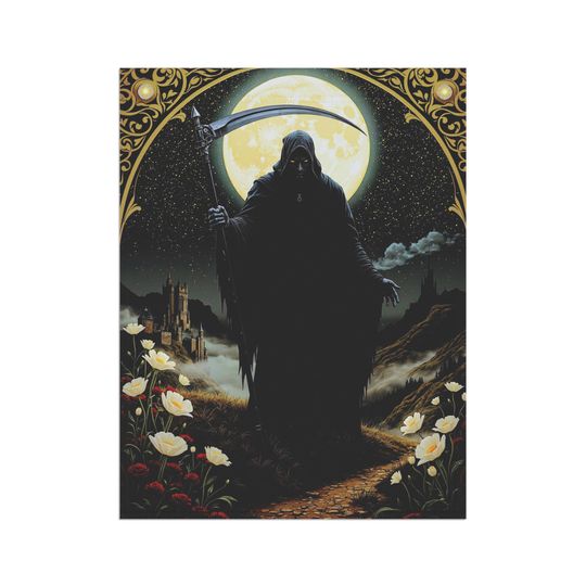 Gothic Grim Reaper Yard Flag: Halloween Haunted House Decor