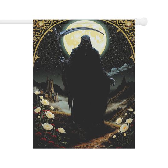 Gothic Grim Reaper Yard Flag: Halloween Haunted House Decor