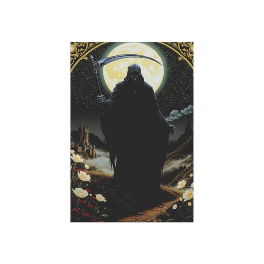 Gothic Grim Reaper Yard Flag: Halloween Haunted House Decor