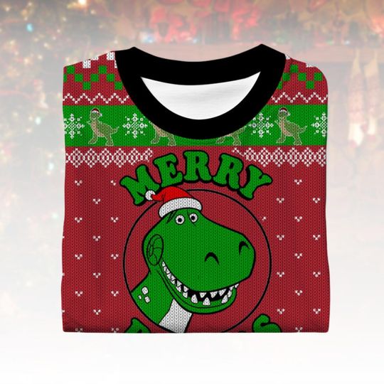 Toy Story Rex Ugly Christmas Sweater, Merry Rexmas Xmas Sweater, Dinosaur Ugly Sweater, Toy Story Sweater, Christmas Gift