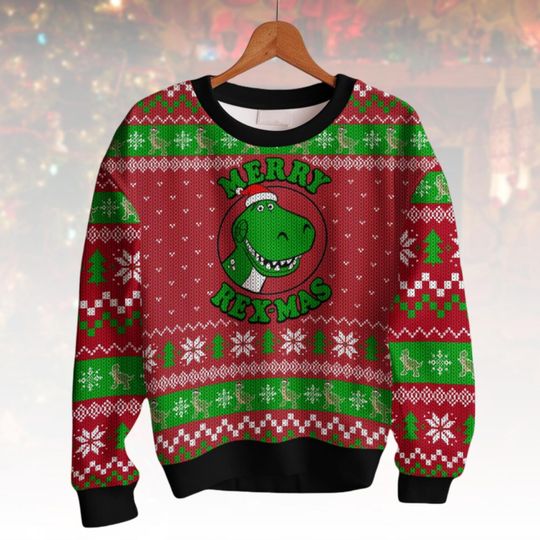 Toy Story Rex Ugly Christmas Sweater, Merry Rexmas Xmas Sweater, Dinosaur Ugly Sweater, Toy Story Sweater, Christmas Gift