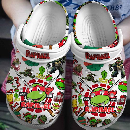 Red Turtle Hero Inspired Foam Clogs, Classic Green Pattern, Lightweight Hole Slip-Ons, Gift for Brother, Casual Indoor Fun, Holiday Gift