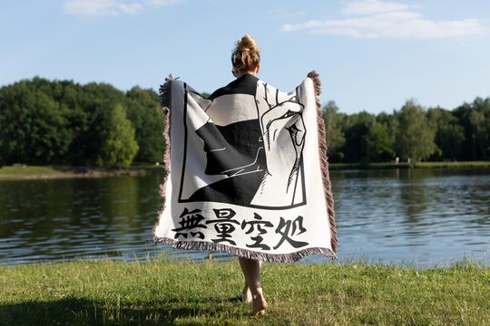 Jujutsu Satoru Woven Blanket, JJK Gojo Gift, Satoru Blanket, Christmas Gift