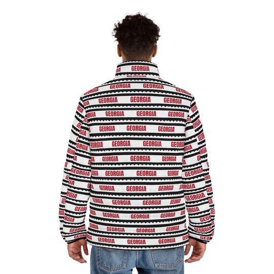 GA bulldogs Men's Puffer Jacket, UGA Football Winter Coat, College Team Fan Outerwear, Game Day Apparel, Sports Gift for Him