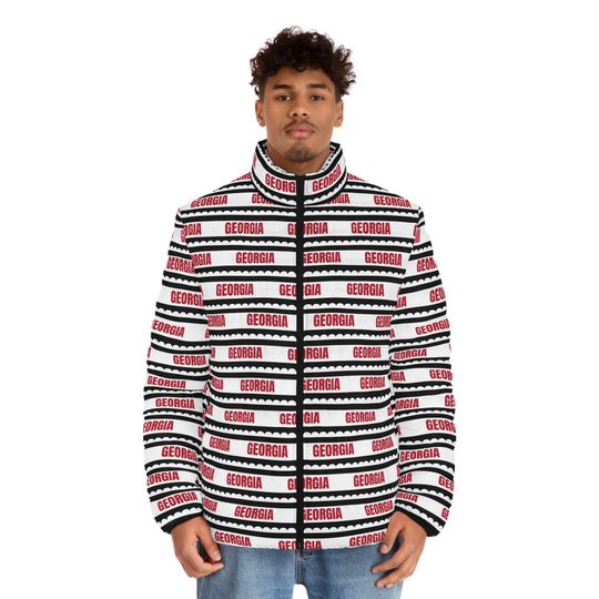 GA bulldogs Men's Puffer Jacket, UGA Football Winter Coat, College Team Fan Outerwear, Game Day Apparel, Sports Gift for Him