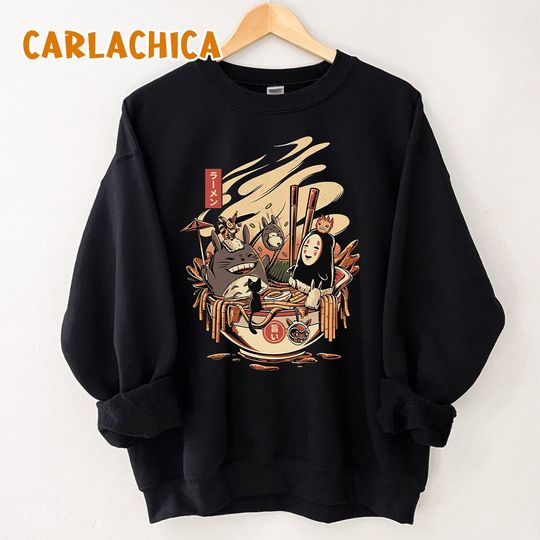 Studio Ghibli Ramen Sweatshirt, Spirited Away Sweatshirt, Totoro Sweatshirt